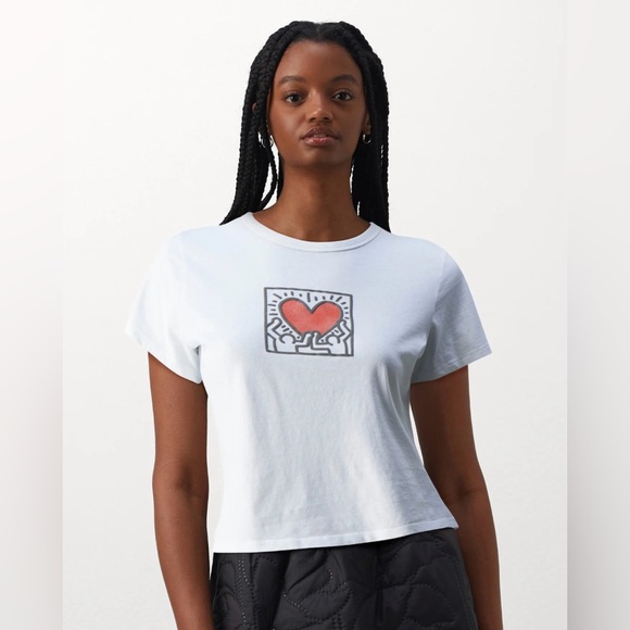 Abercrombie & Fitch Tops - Abercrombie & Fitch Skimming KEITH HARING Tee - brilliant white - Medium